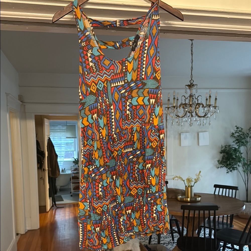 Forever 21 Multicolor Geometric Backless Dress